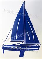 Aufkleber Segelboot blau (ca. 260mm)