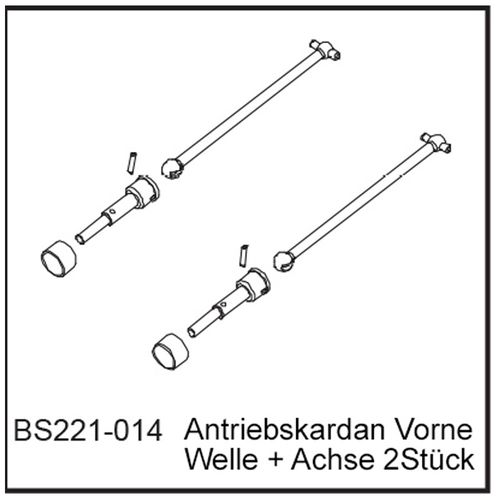 Antriebskardan Vo (2 Stück) - BEAST BX / TX Welle + Achse