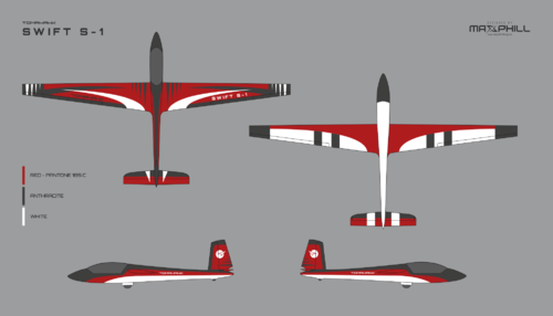 SWIFT S-1 V2 carbon 3,30m rot/schwarz lackiert