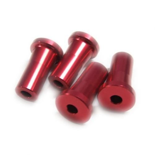 Alu-Abstandshalter 25mm in der Farbe rot für 5mm Schraube ohne Gewinde