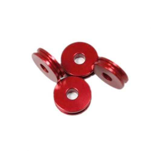 Alu-Abstandshalter 5mm in der Farbe rot für 5mm Schraube ohne Gewinde